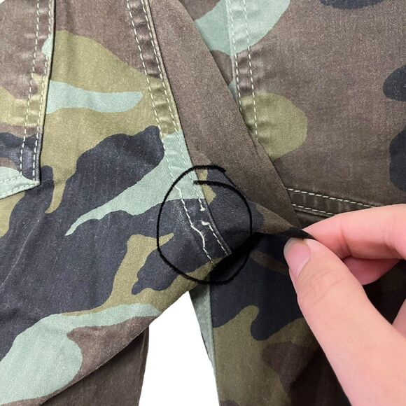 Nili Lotan Jenna Pants Green Camouflage Cropped Slim Fit Mid Rise Women Size 2 - Picture 13 of 13